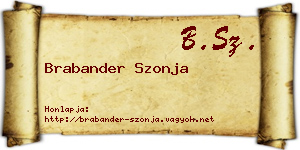 Brabander Szonja névjegykártya